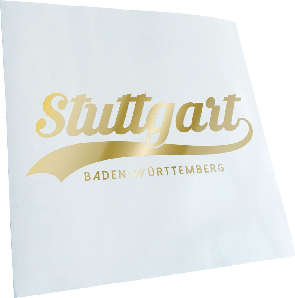 Kiwistar - Autoaufkleber - Stuttgart Baden-Württemberg - Goldchrom - 40x14cm - Aufkleber für Auto, Laptop, Fahrrad, LKW, Motorrad Mehrfarbig JDM ...