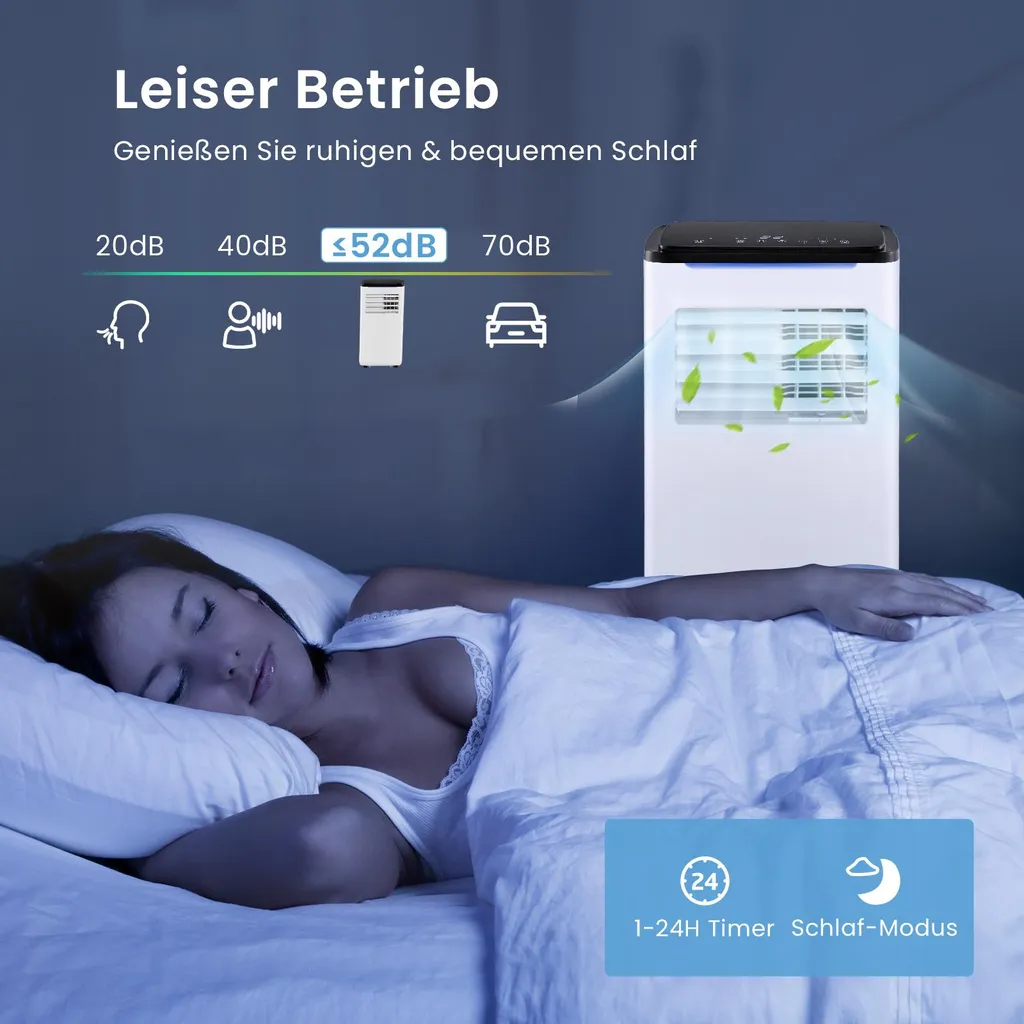 Climatiseur 4 en 1 9000 BTU avec Programmateur et Télécommande Mobile - 8