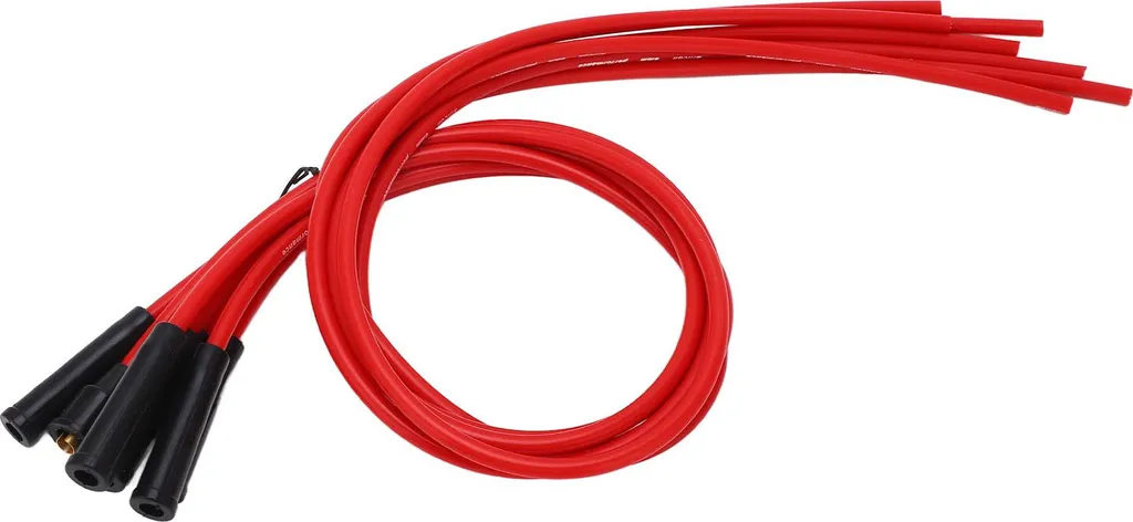 Câbles de bougies 8mm rouges 1m silicone pour allumage 6 cylindres vintage