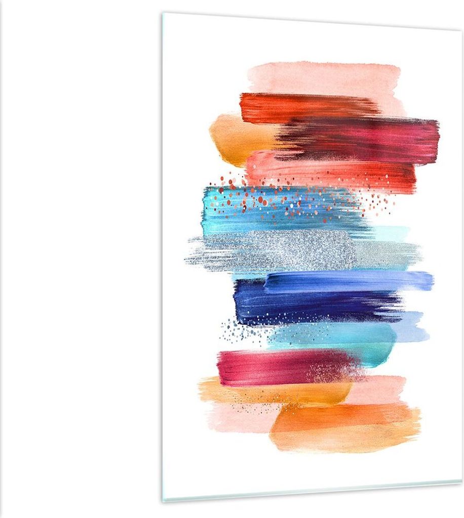 Bilder auf glas - Einteilig - Abstraktion Farben Gürtel - 80x120cm - Glasbilder - Wandbilder - Bilder - Wanddekoration aus Glas - Glas Bilder - Wa...