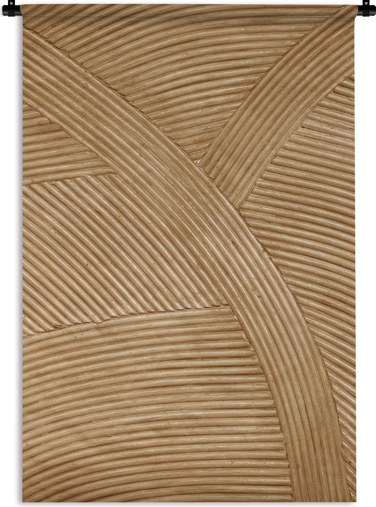 MuchoWow Wandteppich Wandbehang Struktur - Natur - Kunst - Rattan 60x90 cm Tapisserie Dekoration Wandtuch - Foto-Teppich - Abwaschbar