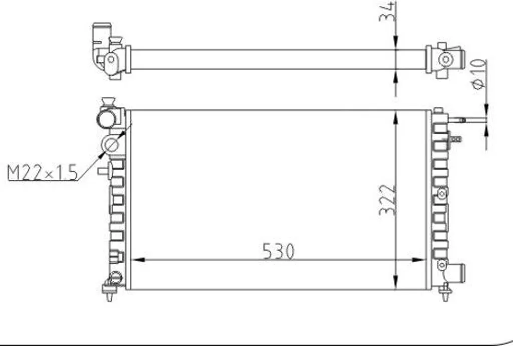 Radiateur moteur pour réparation Citroën Saxo et Peugeot 106 1301VT