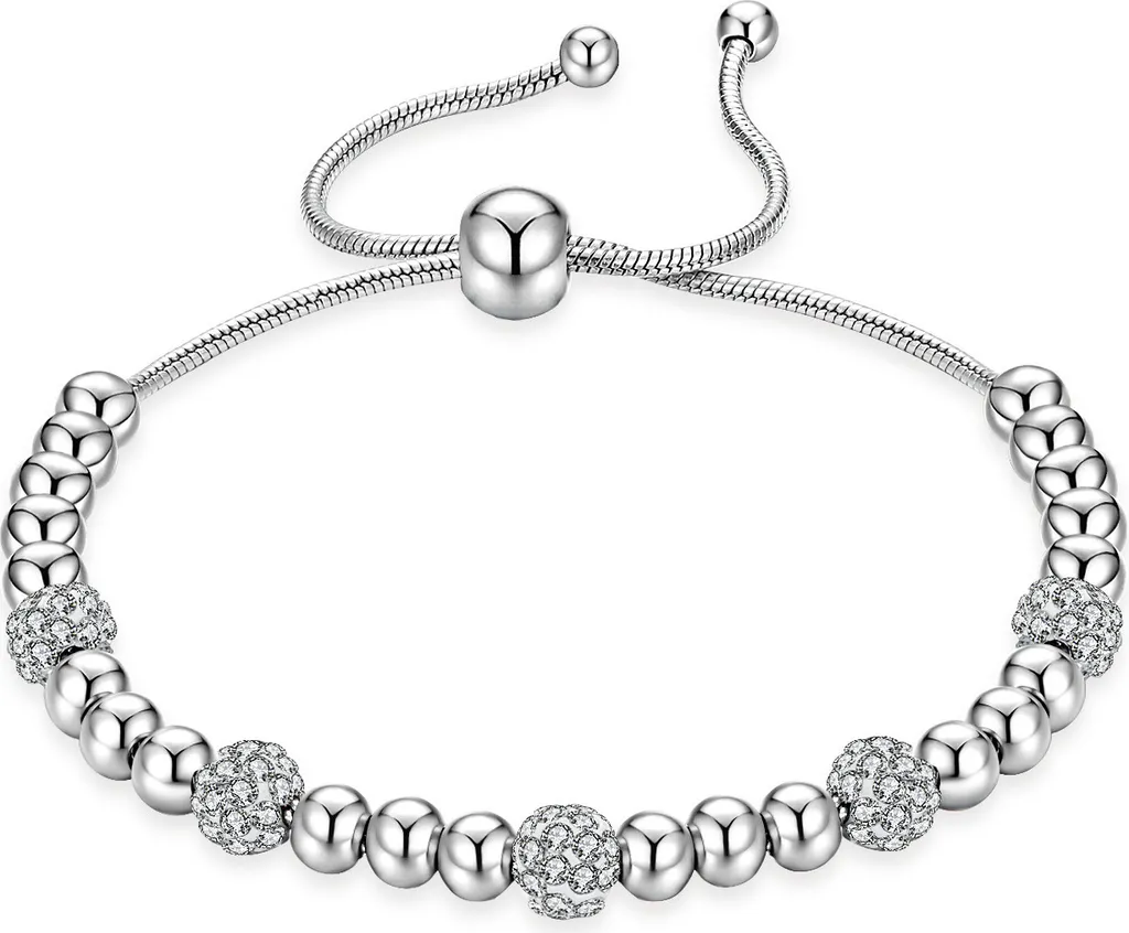 Bracciale INF Perle Acciaio Argento Regolabile | Praticità e Stile - 1