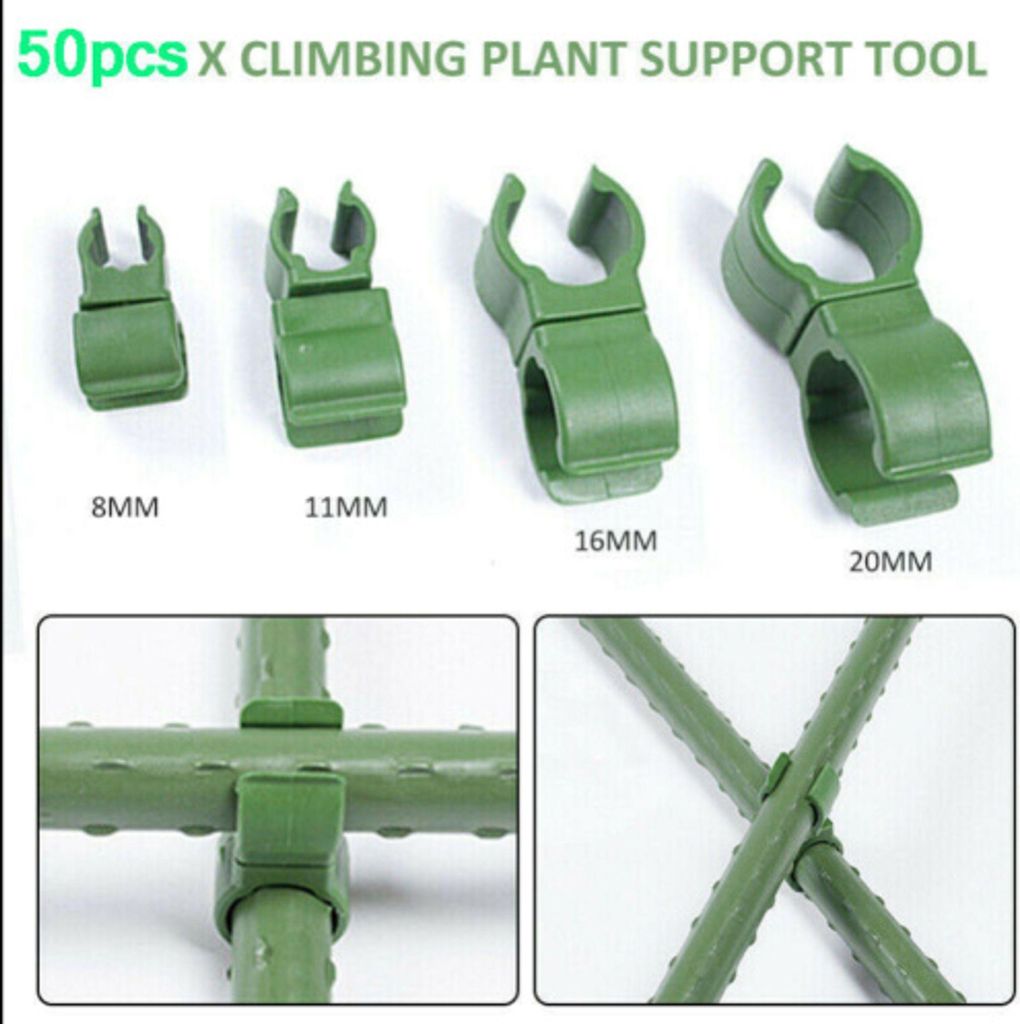 50 Stk 16mm Clips fr Pflanzstab Rankhilfe Stabverbinder