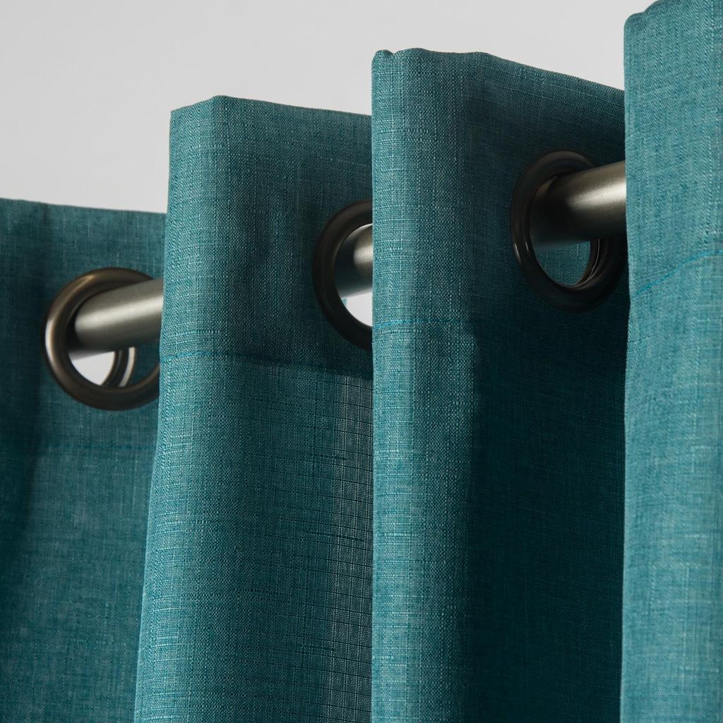 Fertiggardine Ösengardine Struktur uni türkis 140x260cm