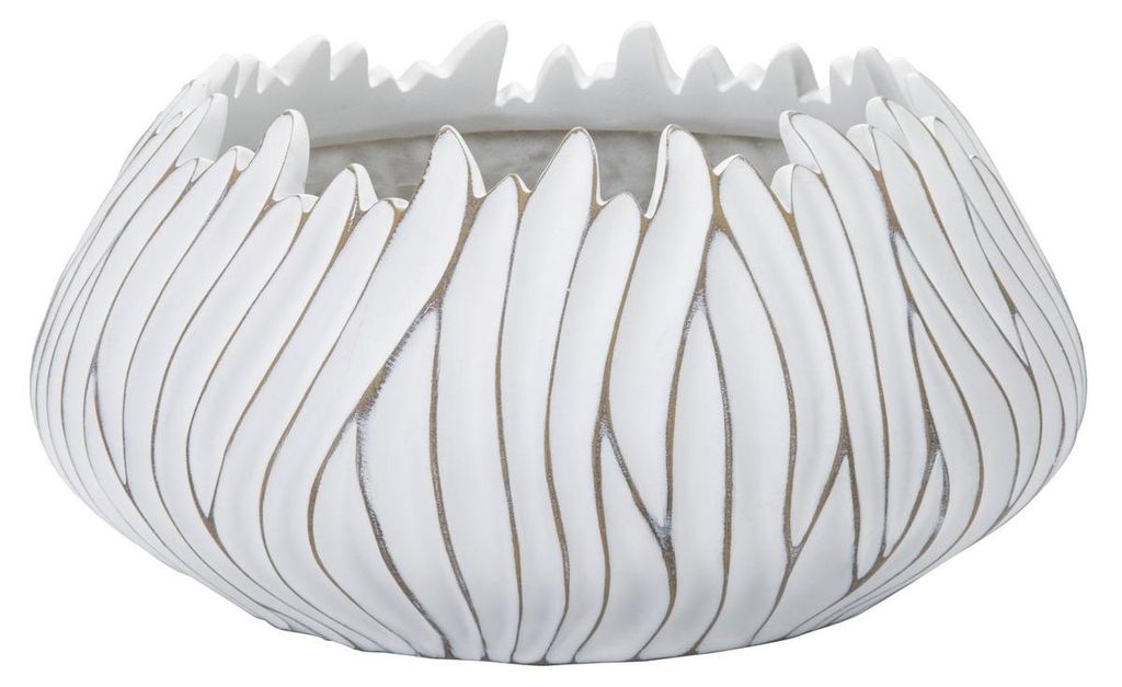 Cachepot Honduras Weiß aus Kunstharz Durchmesser 40 cm