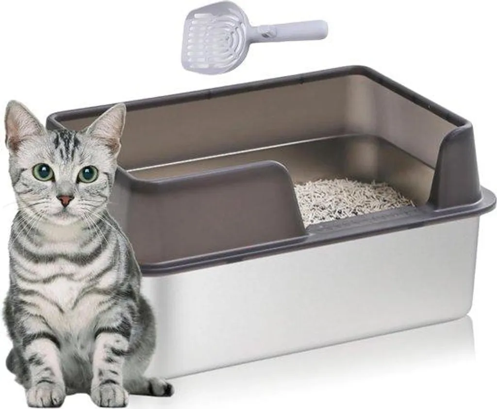 Grand parc intérieur pour chat en inox lisse avec revêtement spécial