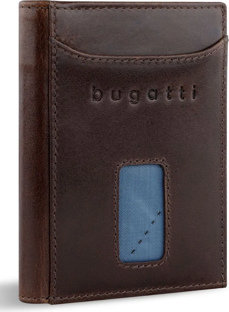 Portafoglio Piccolo Bugatti Marrone - Secure Slim Porta Carte RFID