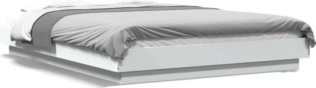 Maison Exclusive - Bettgestell mit LED Weiß 140x200 cm Holzwerkstoff