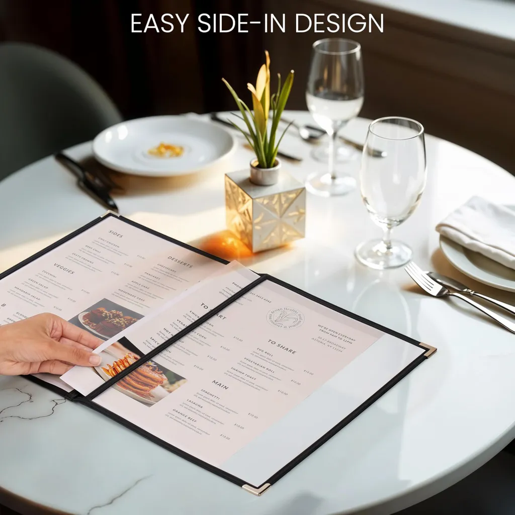 Pochettes de Menu A4 pour Restaurant et Café : Set de 5 Accessoires - 3