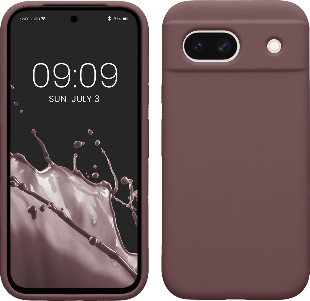 kwmobile Handyhülle für Google Pixel 8a Hülle, für Pixel 8a Case - Hülle Silikon - kabelloses Laden - Grape