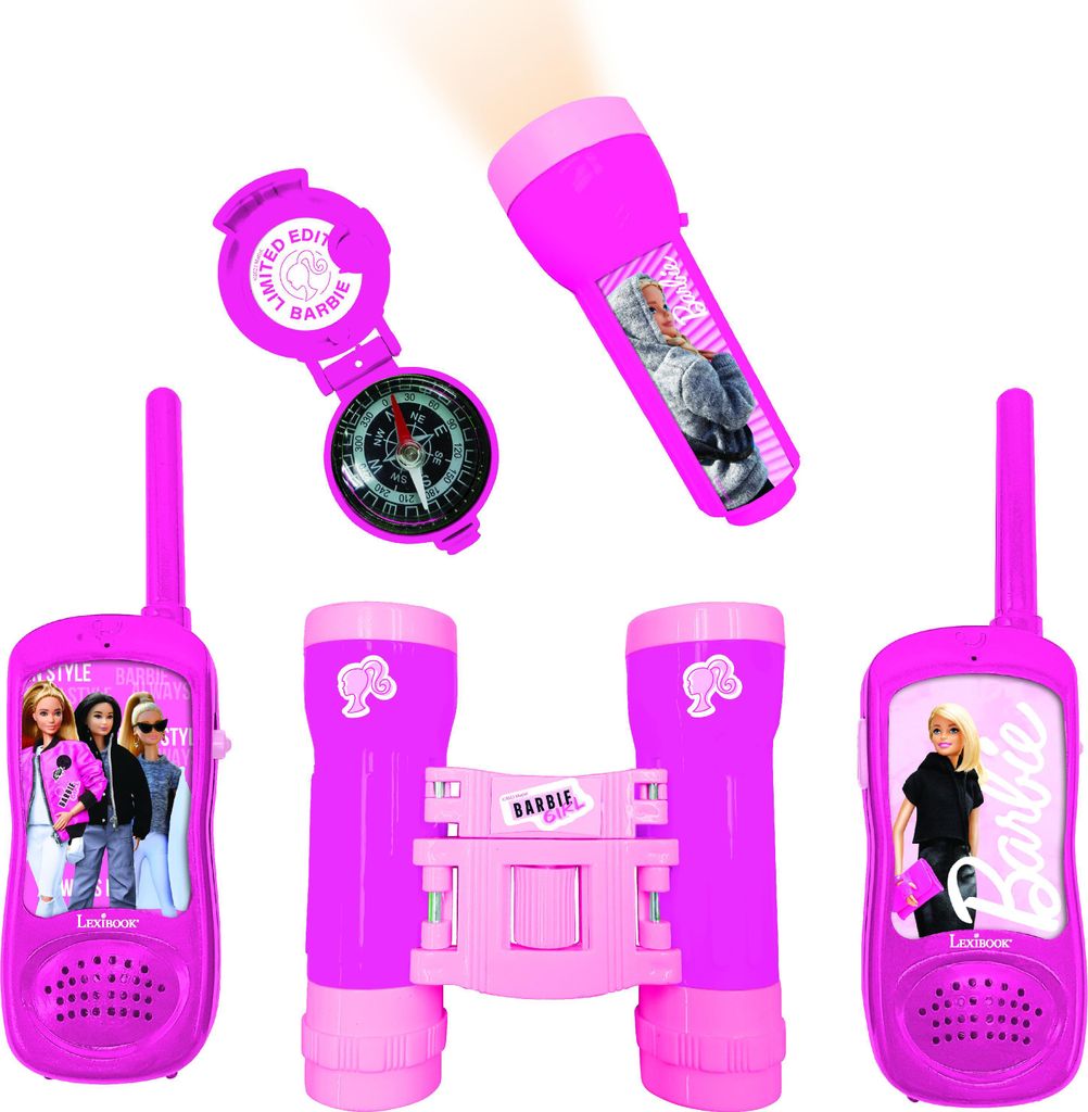 Barbie Abenteurer-Set mit Fernglas, Kompass, Taschenlampe für Geheimnachrichten und Gürtelclip