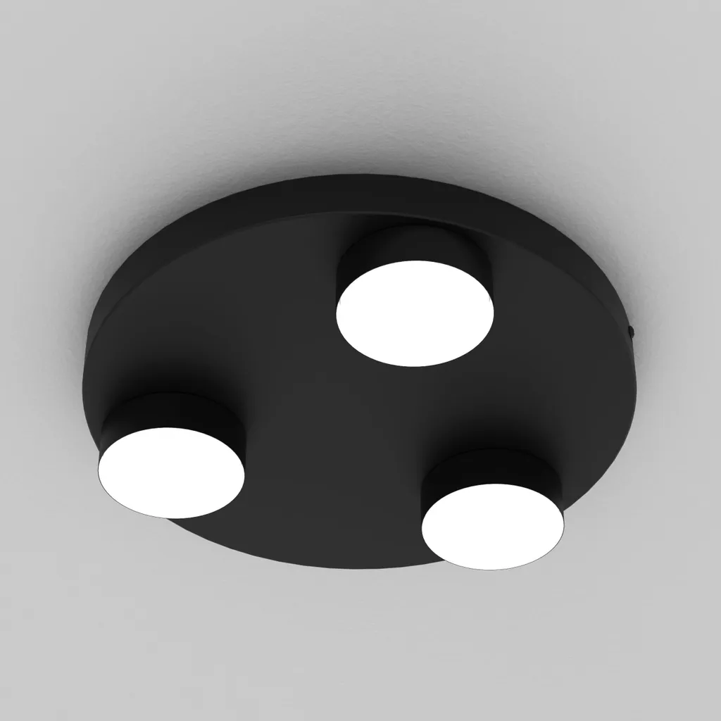 Éclairage de plafond GX53 noir sur roue pour couloir et cuisine chic