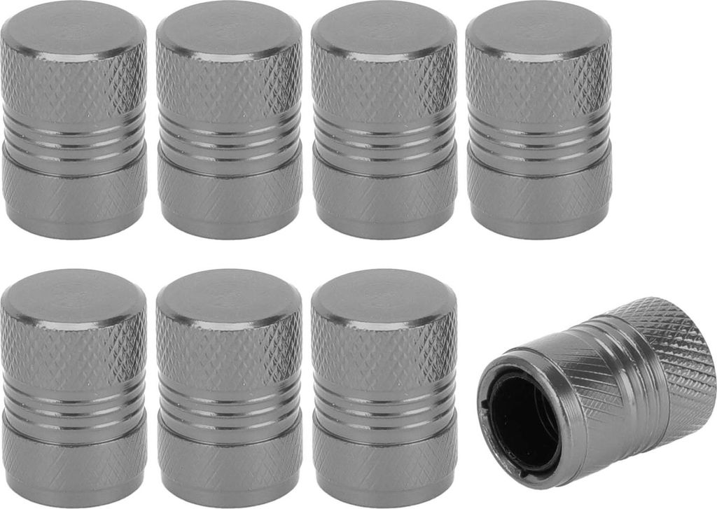 Reifenventilkappen 12x17MM Auto Radventilkappe Aluminiumlegierung Grau für Auto Fahrrad Motorrad LKW Anti-Crash-Reifenventil-Staubschutzkappe Reif...
