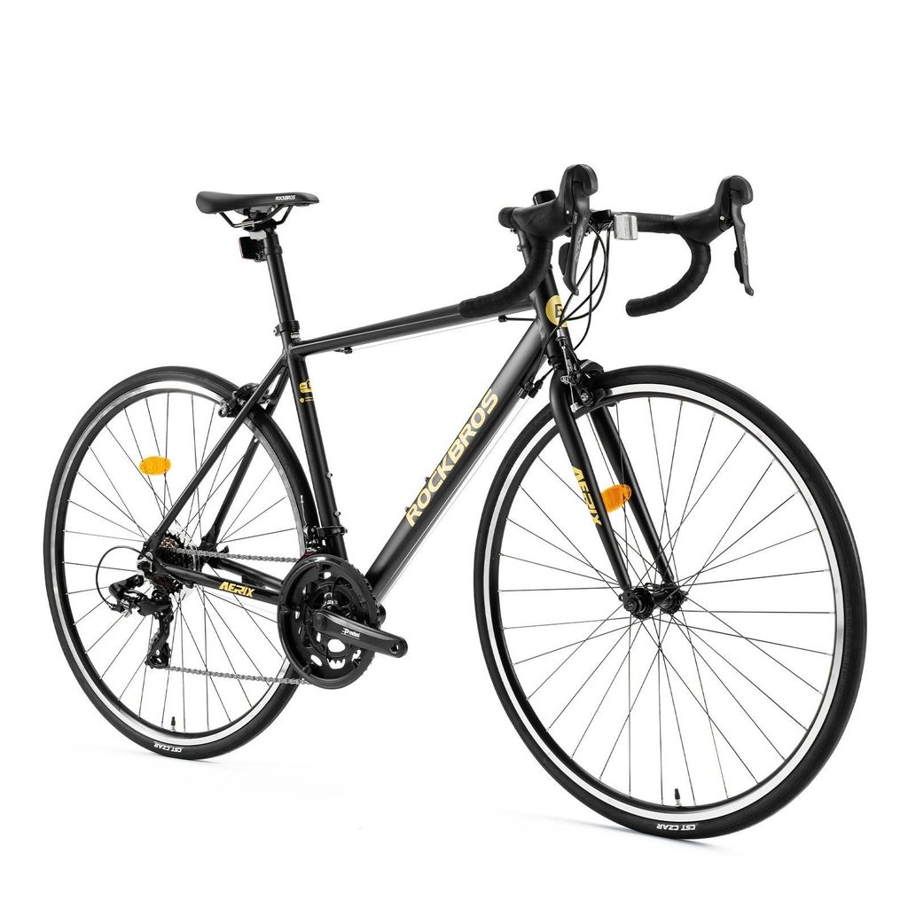 ROCKBROS AERIX -Rennrad 700C Aluminium mit 2x8-Gang Shimano Felgenbremsen Schwarz L(520MM)