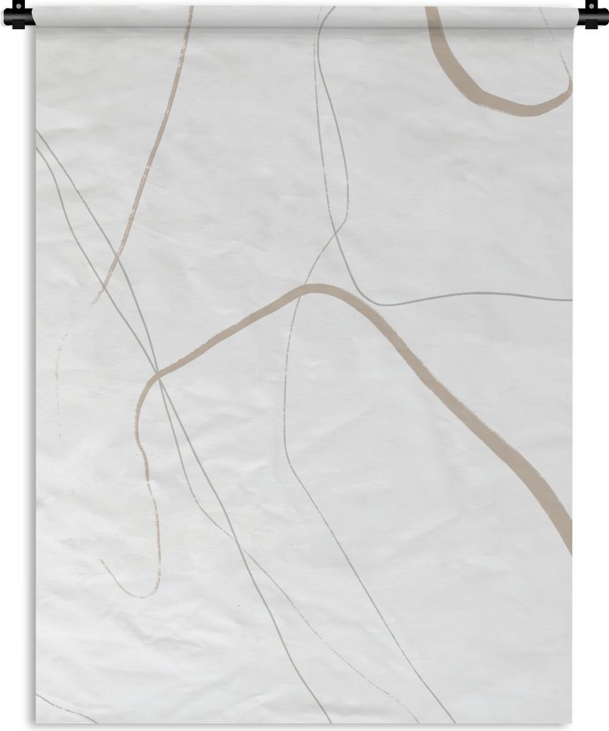 MuchoWow Wandteppich Wandbehang Abstrakt - Minimalismus - Linienkunst 120x160 cm Tapisserie Dekoration Wandtuch - Wohnzimmer - Moderne