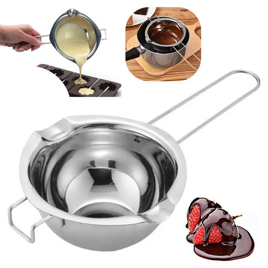 OUNONA Edelstahl Schmelztopf - Wasserbad Topf 600ml | Für Schokolade & Käse