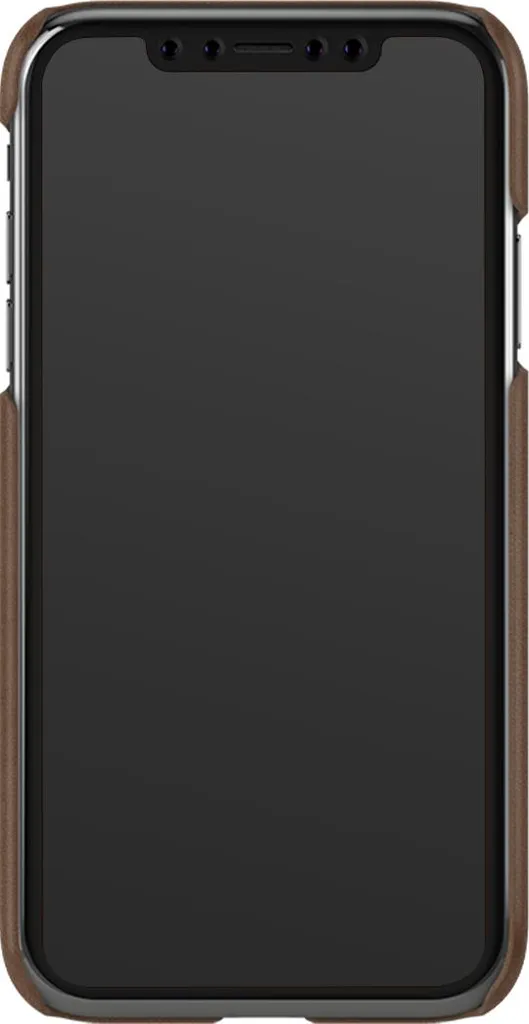 Coque induction Qi pour iPhone 11 marron aspect cuir chic