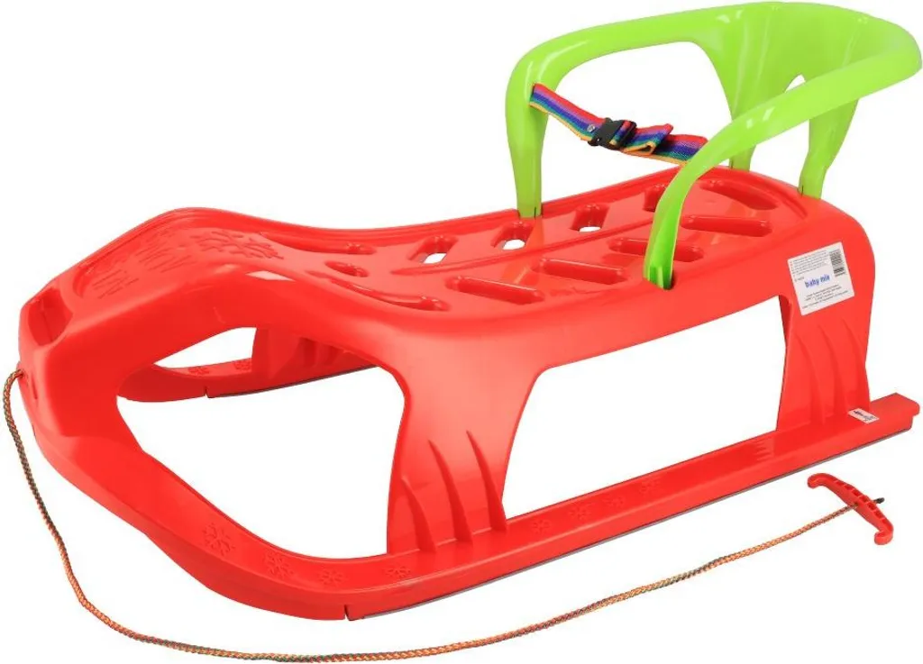 Luge plastique Baby Mix SNOW STAR rouge avec dossier de sécurité enfant
