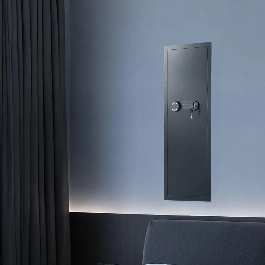 Armoire forte murale à code électronique et éclairage LED intégré noir - 8
