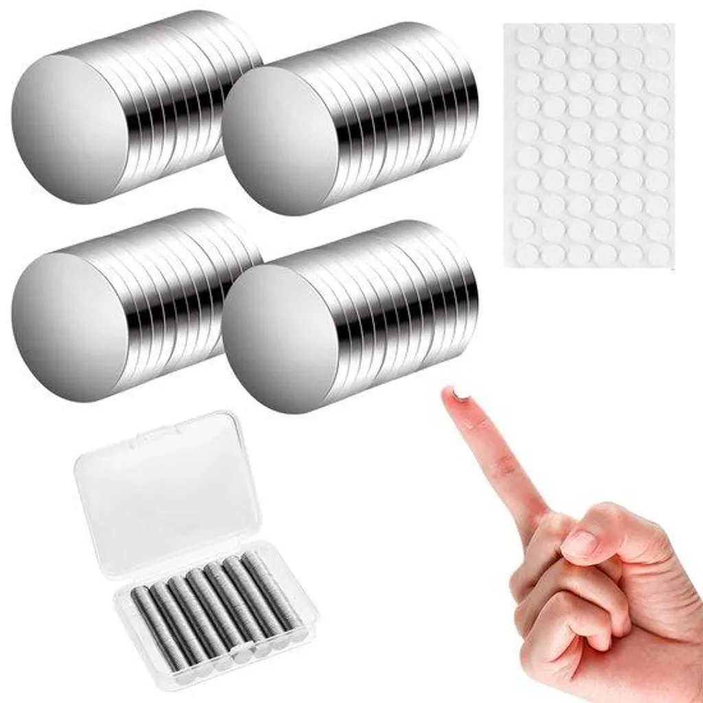 Fixez tout sans percer avec l'aimant néodyme 8 mm adhésif - 100 unités