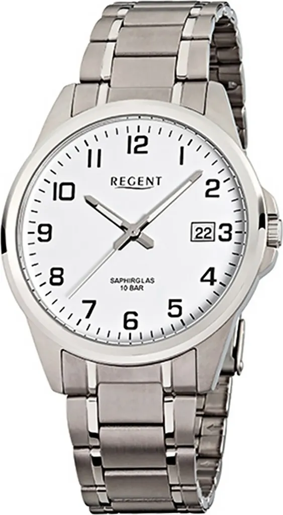 Montre Regent F-925 homme argent analogique avec son bracelet en titane