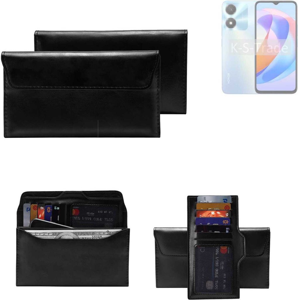 K-S-Trade Handy Hülle kompatibel mit Honor Play 40C 5G Schutz Hülle Tasche Schutz Case Handytasche Kunstleder schwarz, 1x