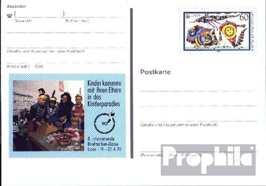Belege Ganzsachen BRD (BR.Deutschland) 1990 PSo20 Amtliche Sonderpostkarte Messe Essen