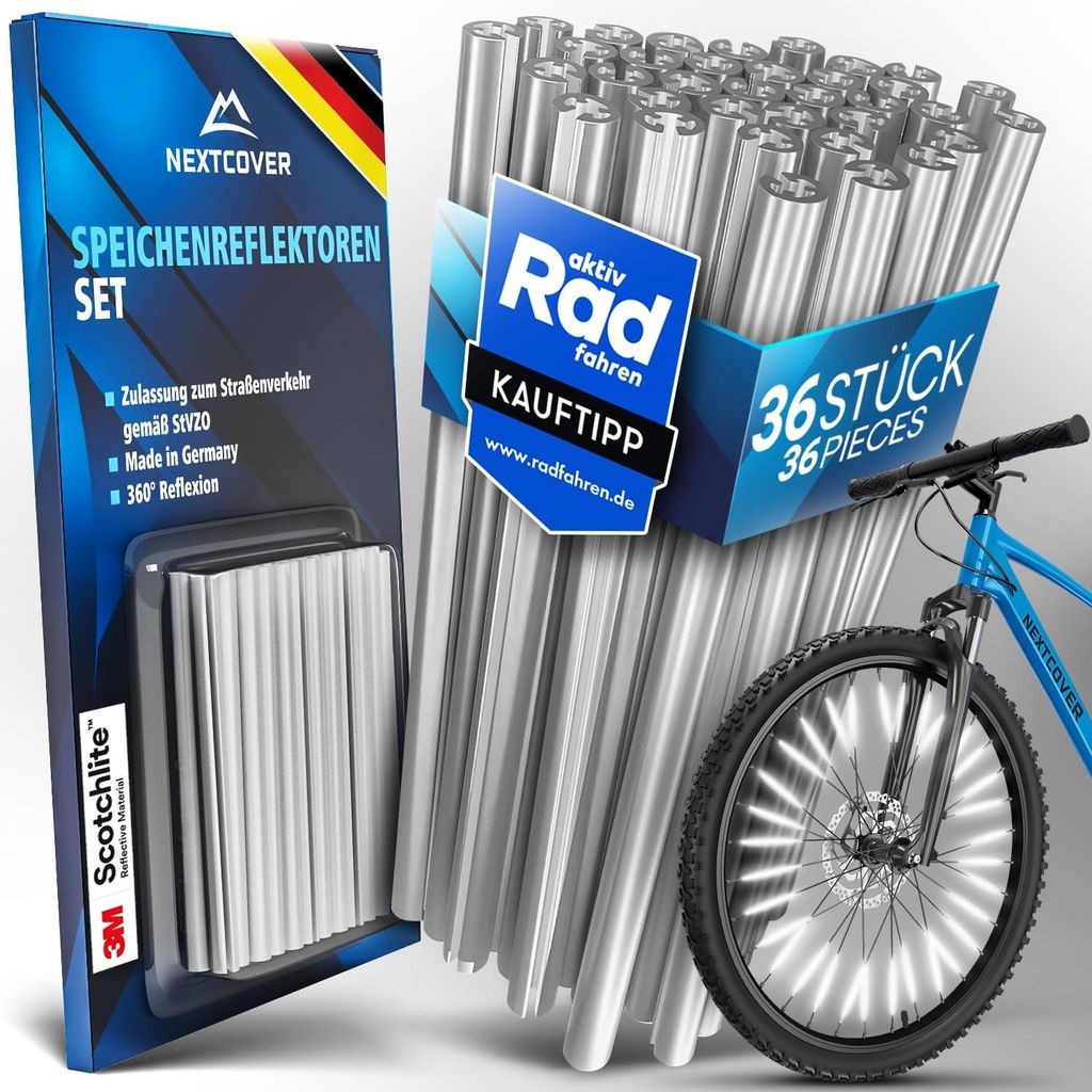 Nextcover® Speichenreflektoren Fahrrad - Das Original - [3M Produktbild 