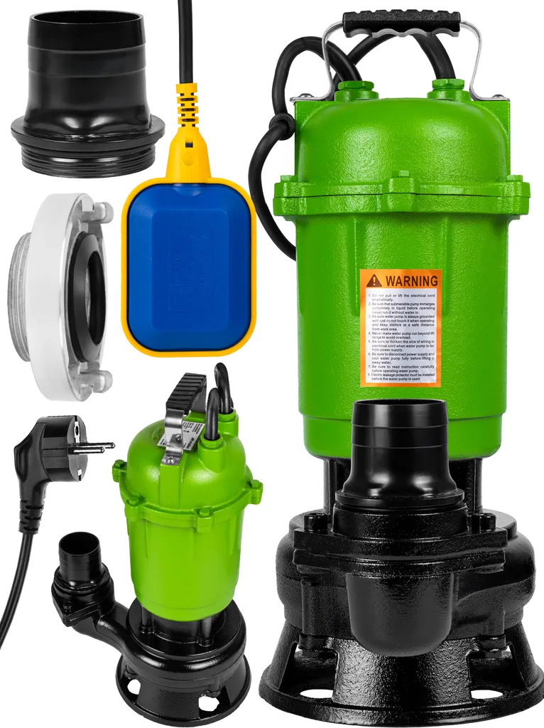 Pompe de Relevage pour Eaux Chargées avec Broyeur et Tuyau de 2 Pouces