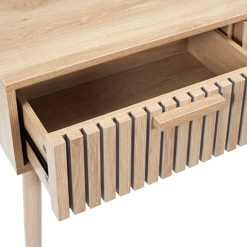 Console Klaus 2 tiroirs en bois noir pour entrée chic