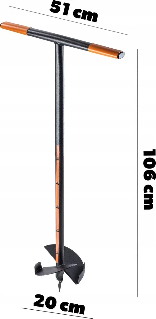 Tarière à spirale en acier Ø 200 mm - Foret de terre robuste et efficace - 3