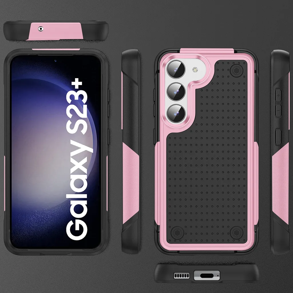Custodia Samsung S23+ Rosa Nero Antiurto 2in1 Grado Militare - 2