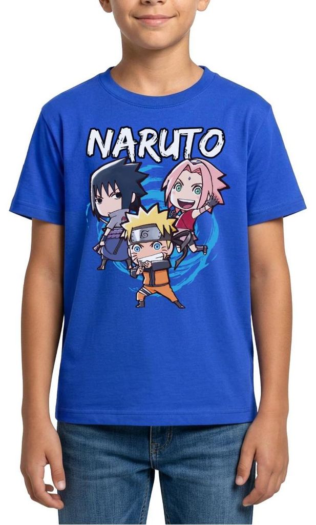Spreadshirt Naruto Shippuden Chibi Naruto, Sakura & Sasuke Teenager T-Shirt, 152/164 (12-14 Jahre), Royalblau