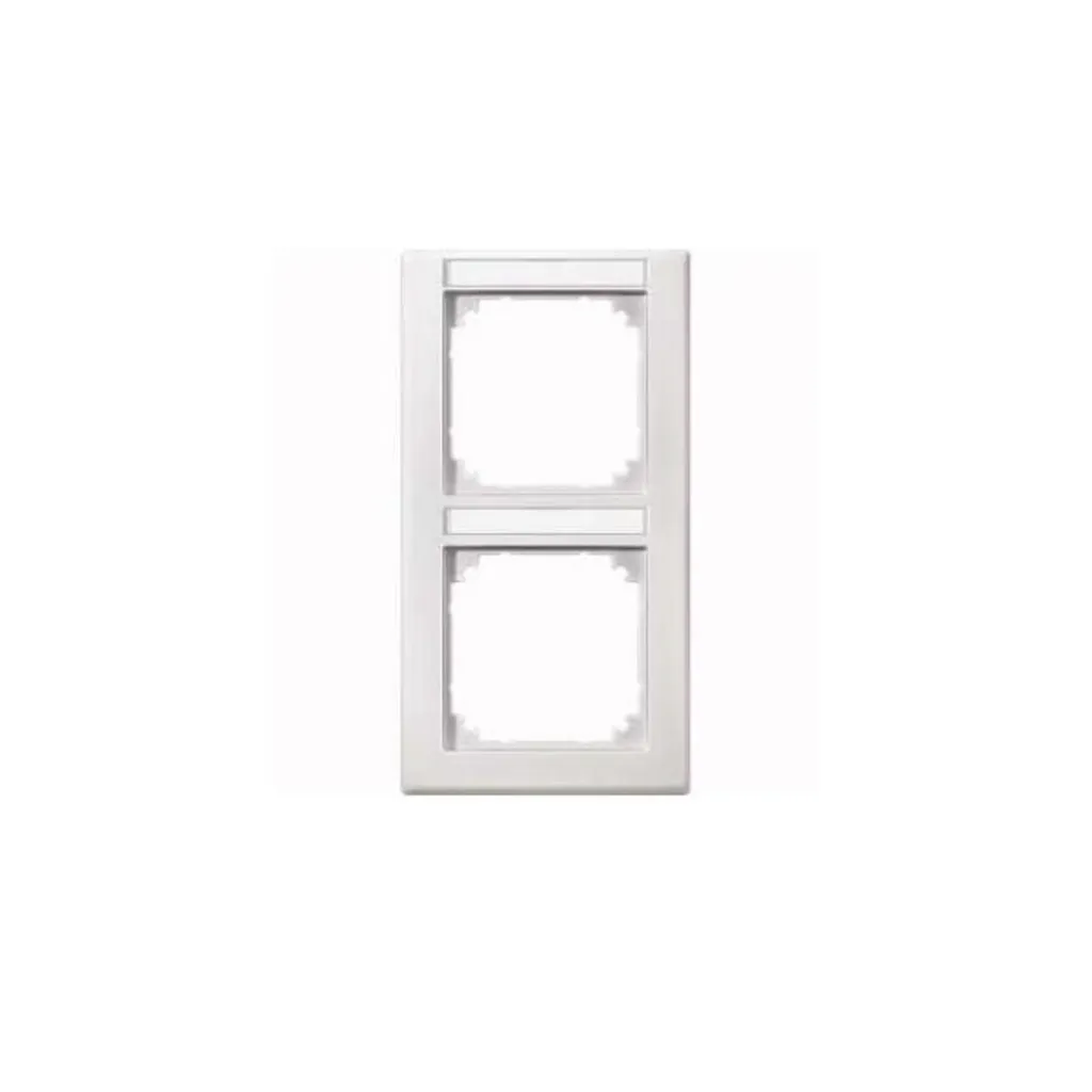 Plaque de finition double pour interrupteur Merten 474219 Blanc Polaire