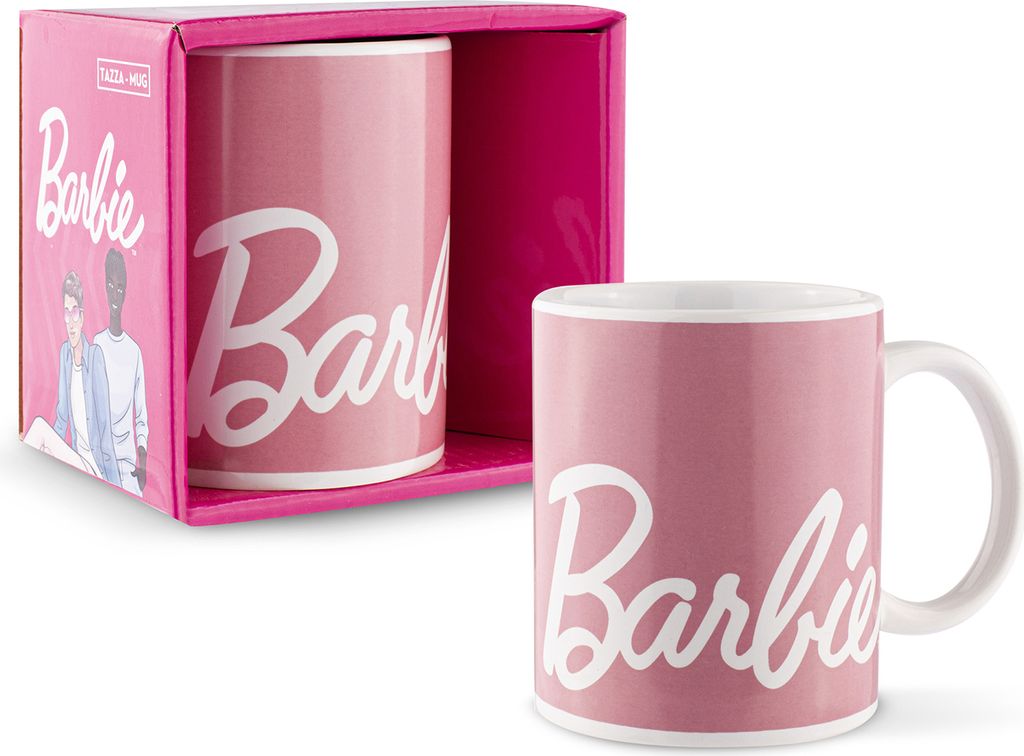 Barbie Tasse 350ml - Pinke Doppelwandige Keramiktasse mit Produktbild 