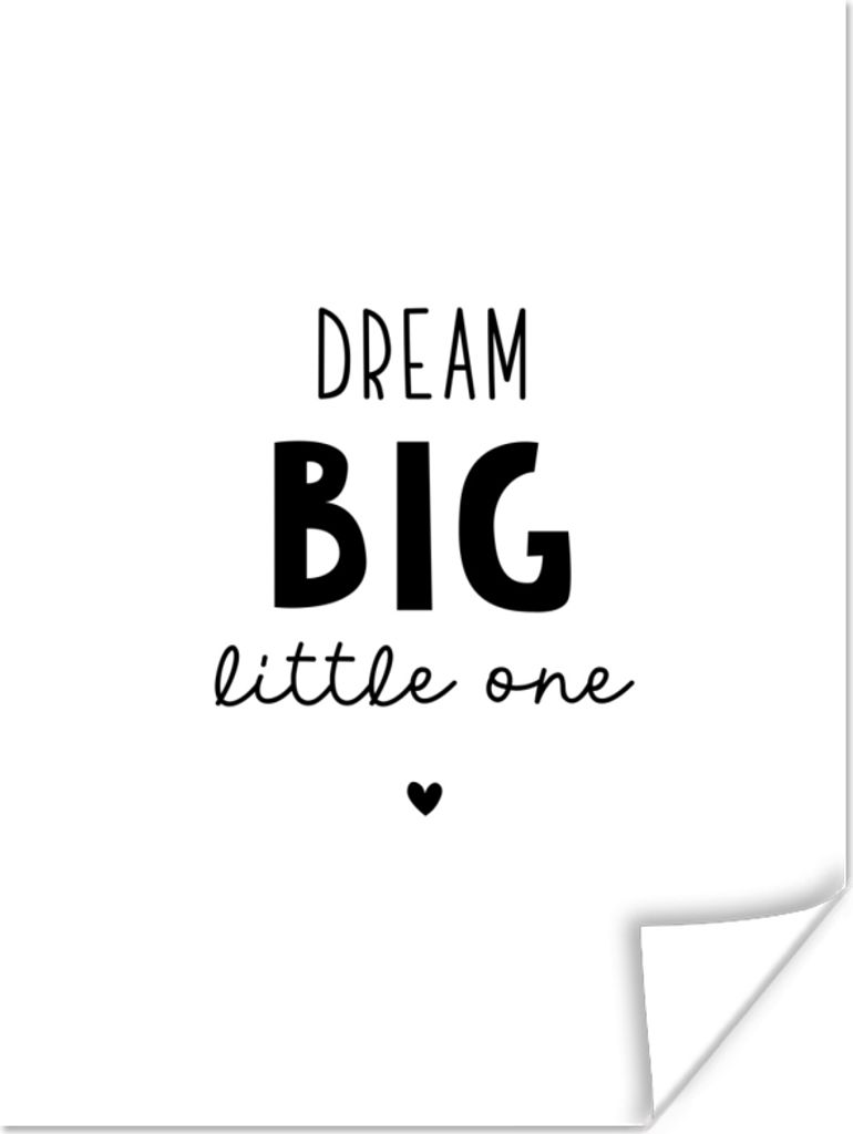 MuchoWow Poster Zitate - Dream big little one - Sprichwörter - Baby - Träume 90x120 cm - Wohnzimmer