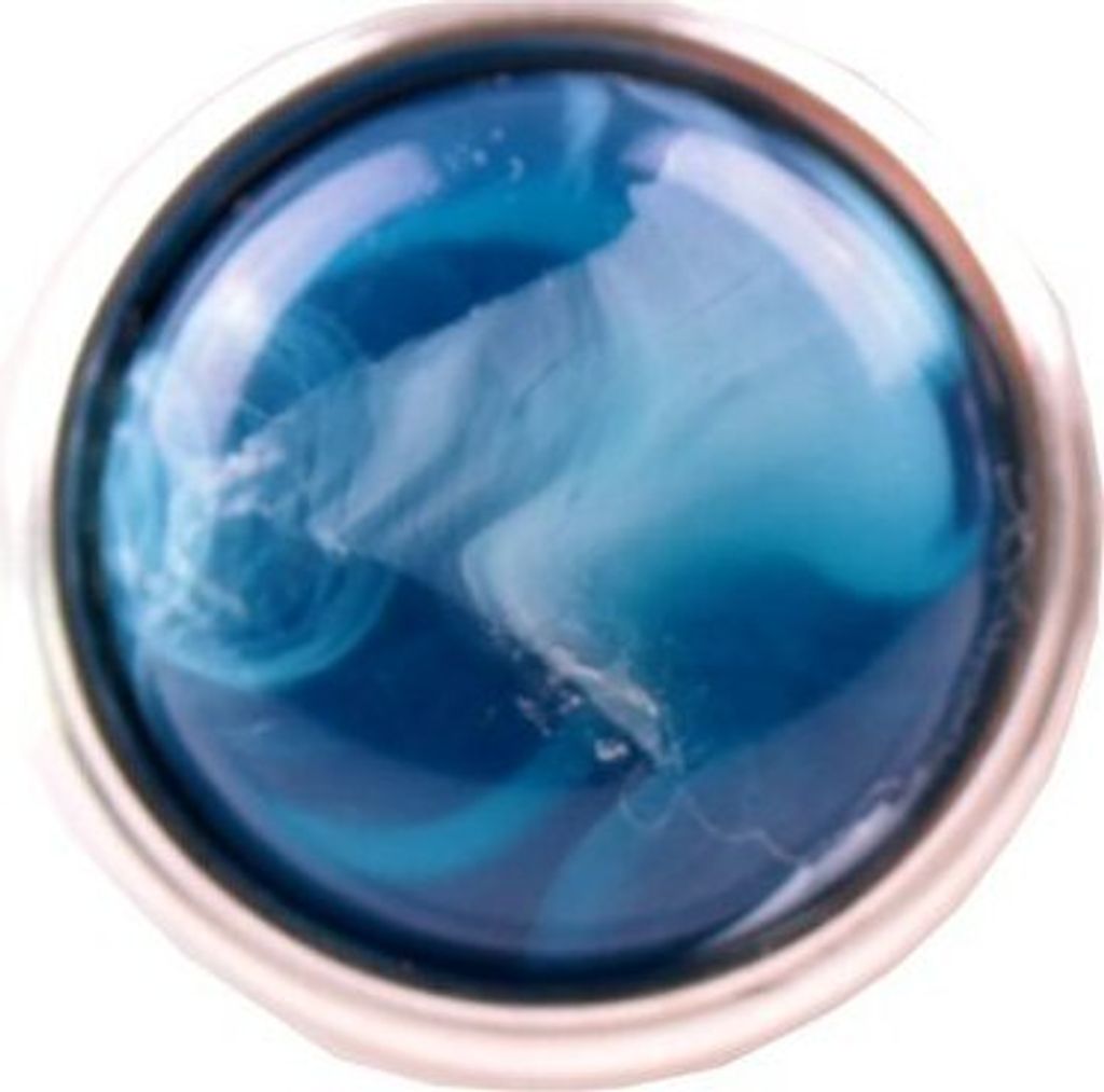 Chunk Beads mit einer halben flacher blau melierter Perle