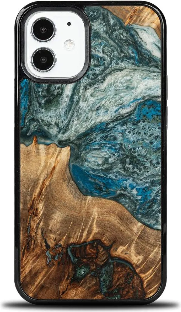 Custodia in legno per iPhone 12 Mini, Bewood Unique Planets Earth