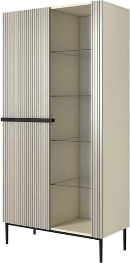 Moderner Metallschrank Nicole Fenster mit Riffelung, beidseitig öffnend, 200x100x45 cm