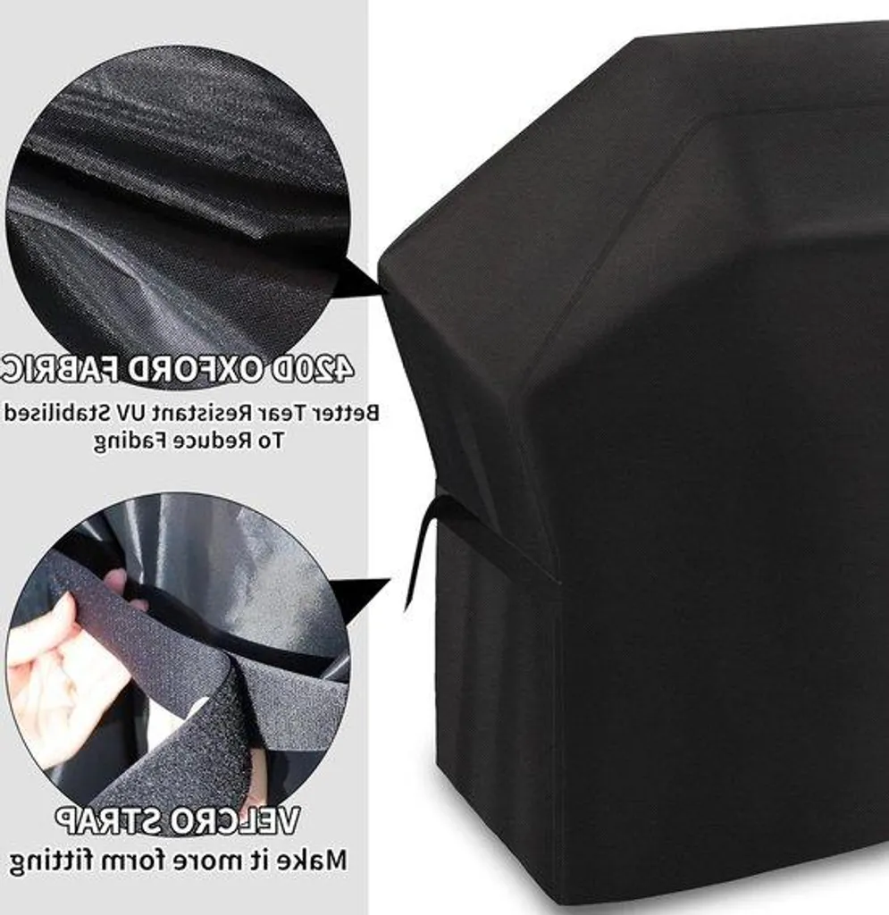 Bâche Barbecue Anti-UV et Déchirure Noire 183x66x130cm Solution Durable