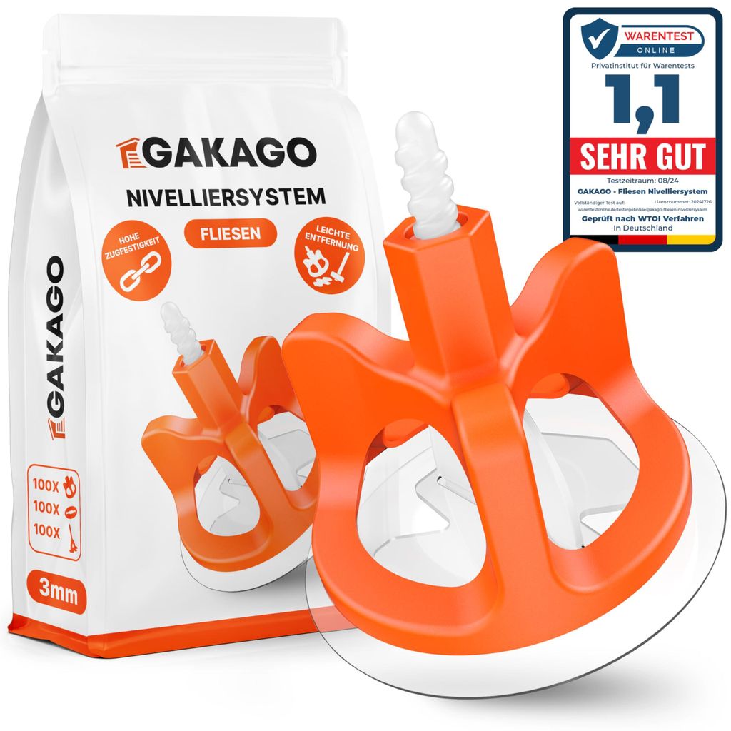 Gakago Fliesen Nivelliersystem 300-tlg. Set 3mm Produktbild 