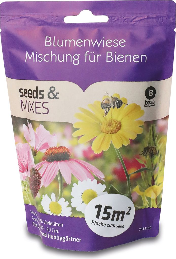 Blumenwiese Mischung für Bienen (15 m²) | Bienenwiese von Baza