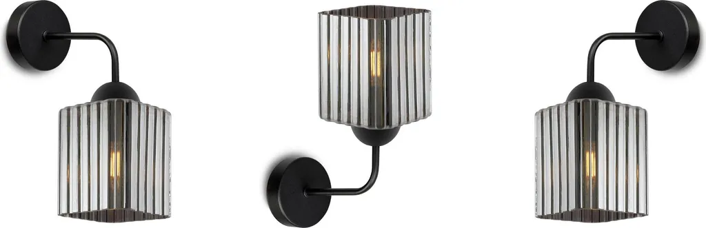 Applique design Riffle noire avec diffuseur cube graphite pour salon - 7