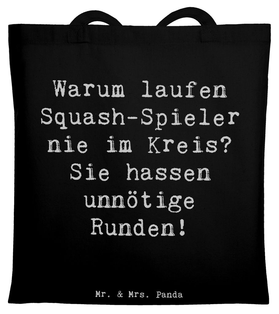 Mr. & Mrs. Panda Schultasche Spruch Squash Weisheit - Schwarz - Geschenk, Sportler, Tasche, Teamsport, Einkaufstasche, Bewegungen, Sportart, Taktik...