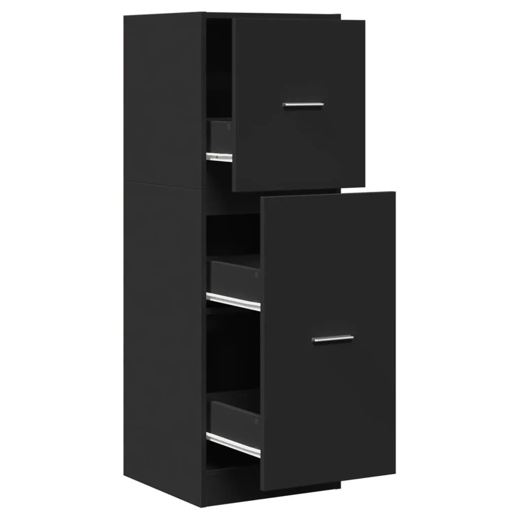 vidaXL Armadietto per farmacia nero 40x41x118 cm Materiale a base di legno