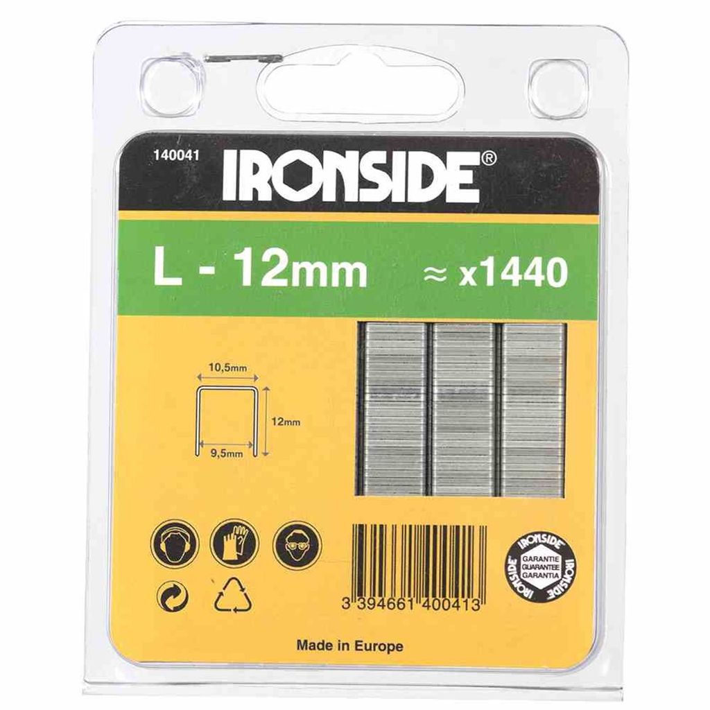 Ironside 140-041 Klammern 12mm Typ L, silber (1440er Pack)