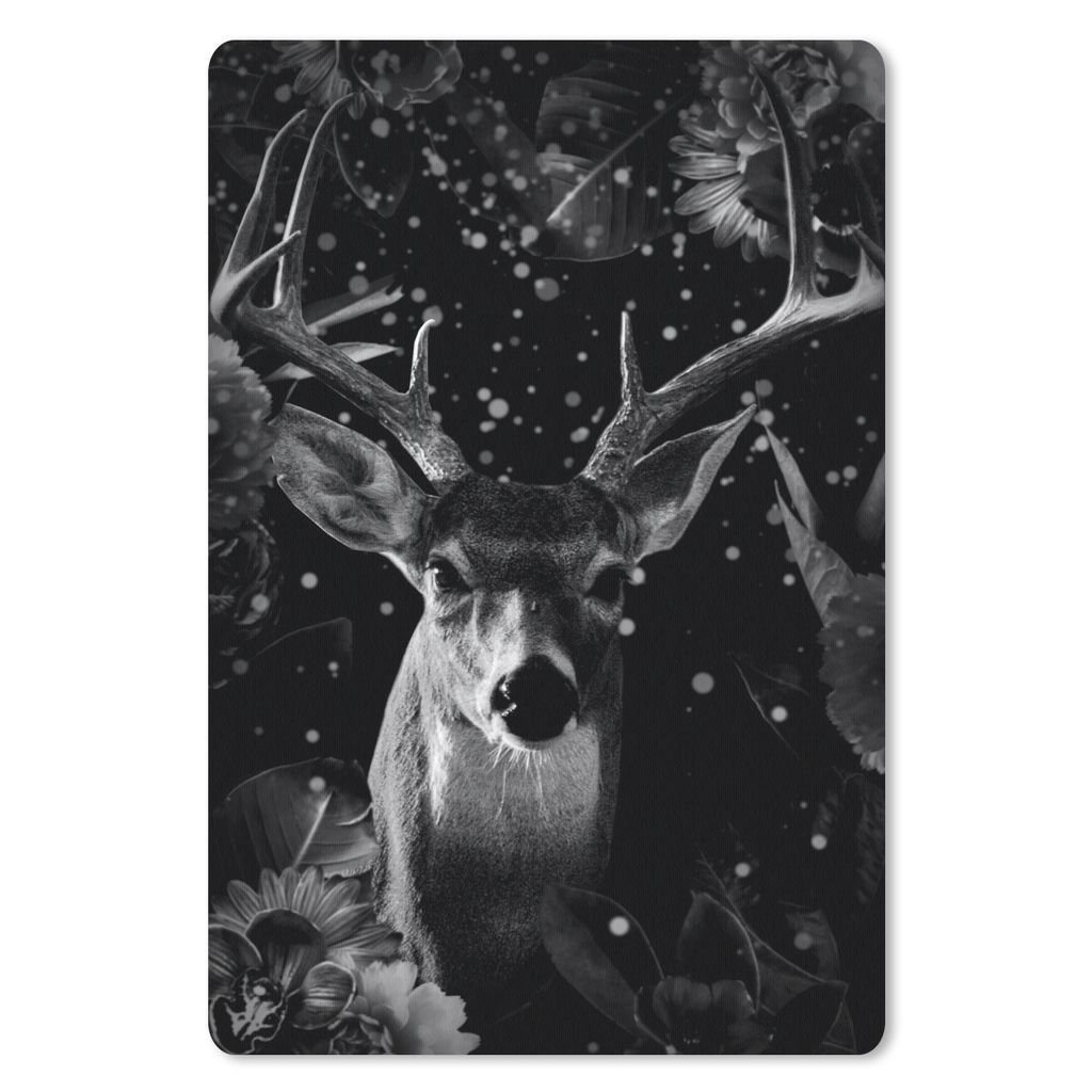 MuchoWow Mauspad Mousepad Botanische Hirsche mit Glühbirnen vor dunklem Hintergrund - schwarz und weiß 18x27 cm - Mousepads - Maus Mat - Pad - ...