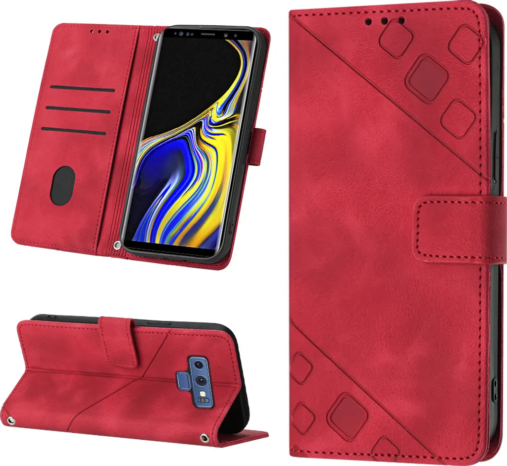 Cover Samsung Galaxy Note 9 Rossa Portafoglio | Protezione Totale Stand