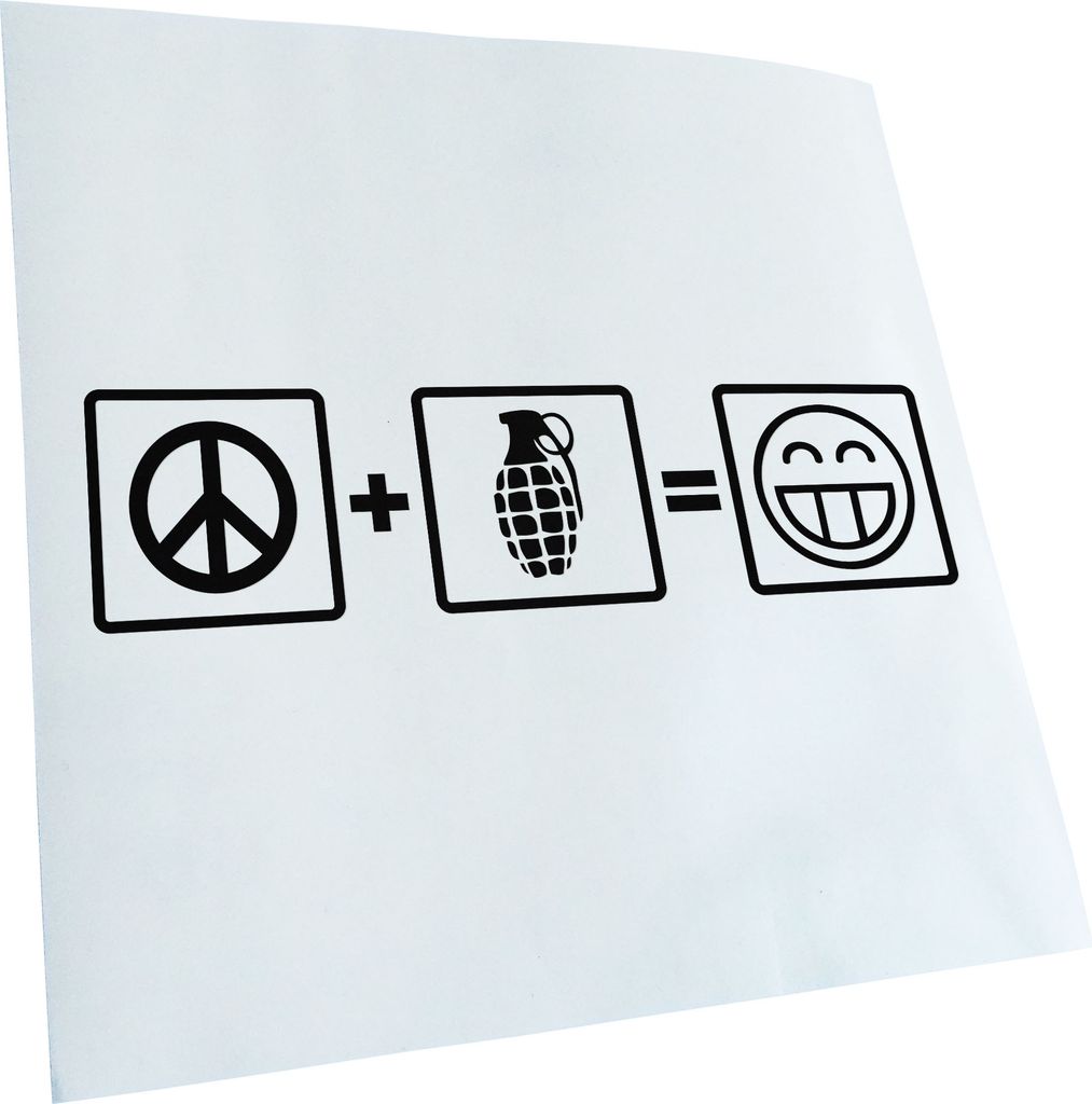 Frieden/Krieg Formel - in 3 Größen erhältlich Heckscheibenaufkleber Carsticker Decal